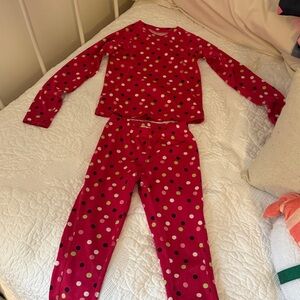 Lands' End Red Pajama Set with Polka Dots